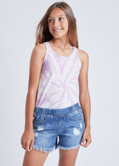 Girls Denim Fray Hem Shorts