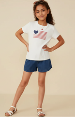Girls Heart Flag Graphic Tee