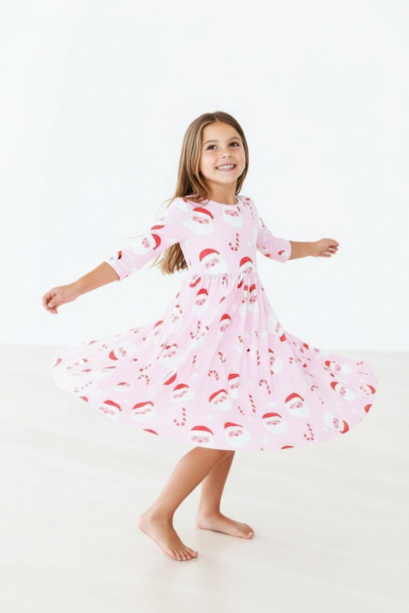 Girls Jingle Bells Pocket Twirl Dress
