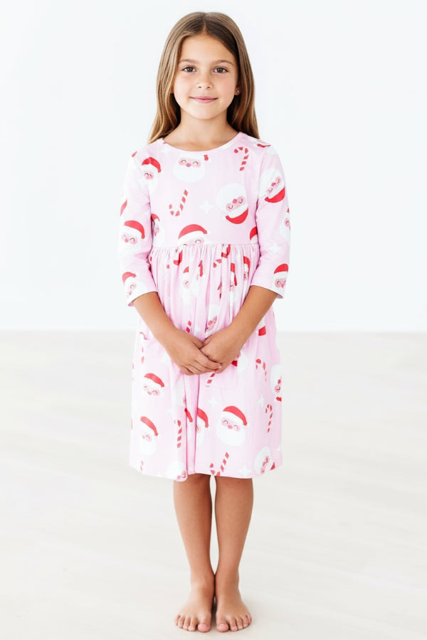 Girls Jingle Bells Pocket Twirl Dress