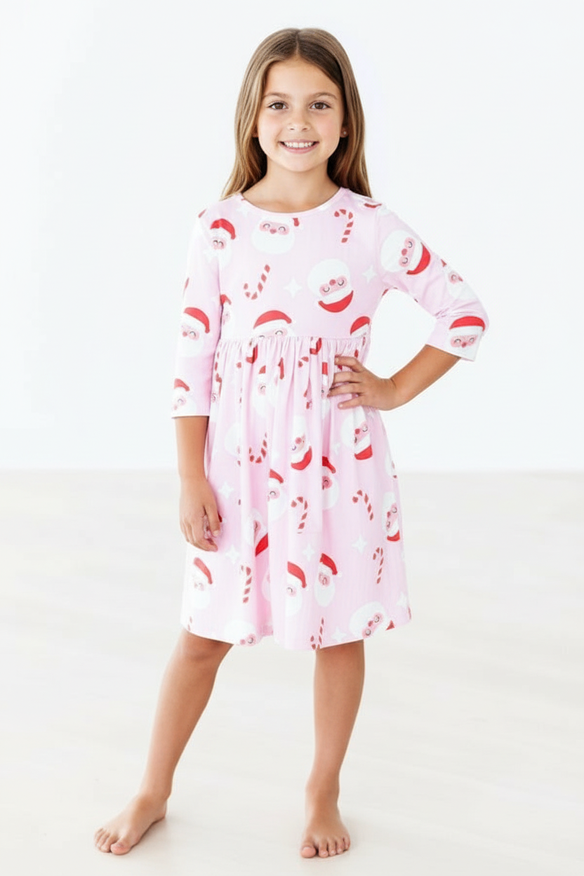 Girls Jingle Bells Pocket Twirl Dress