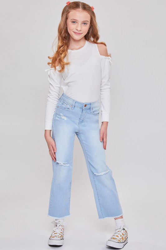 Girls Millie Wide Leg Fray Hem Jean – Poshture Boutique