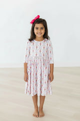 Girls Pink Nutcracker Pocket Twirl Dress