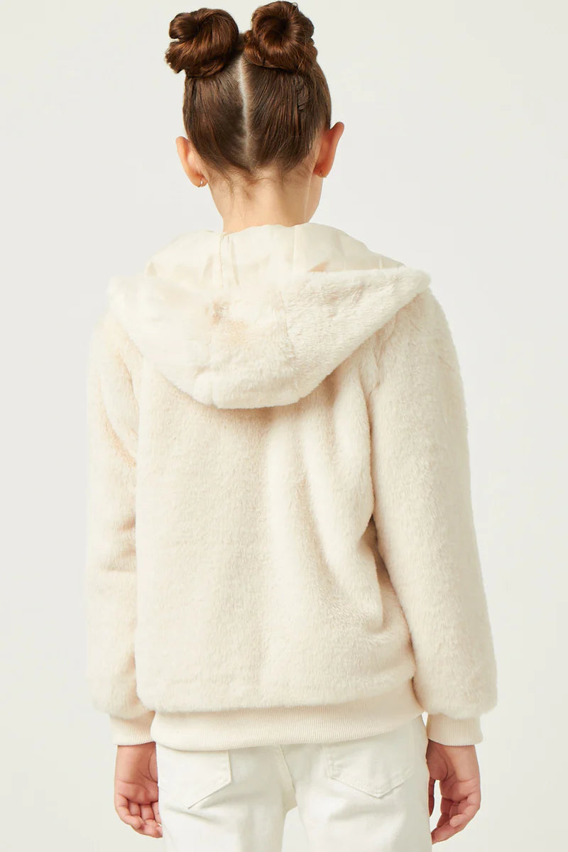 Girls Soft Fleece Hooded Zip Up Jacket
