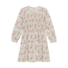 Girls Corduroy LS Floral Dress