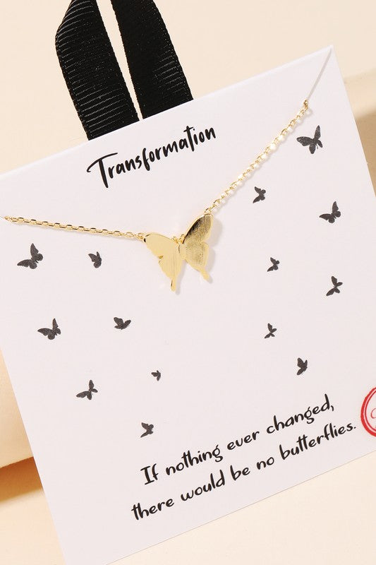 Butterfly Transformation Pendant Necklace