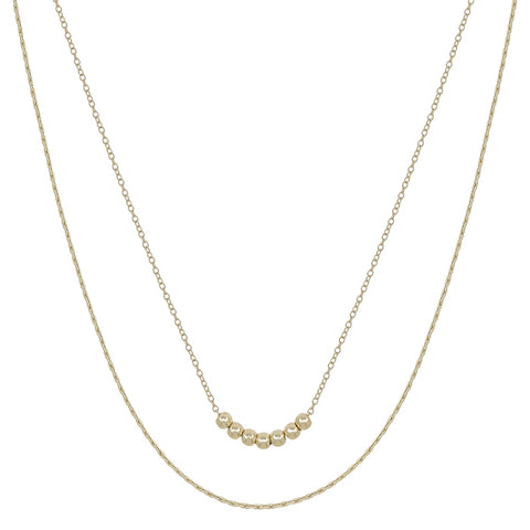 Layered Necklace with Beaded Chain