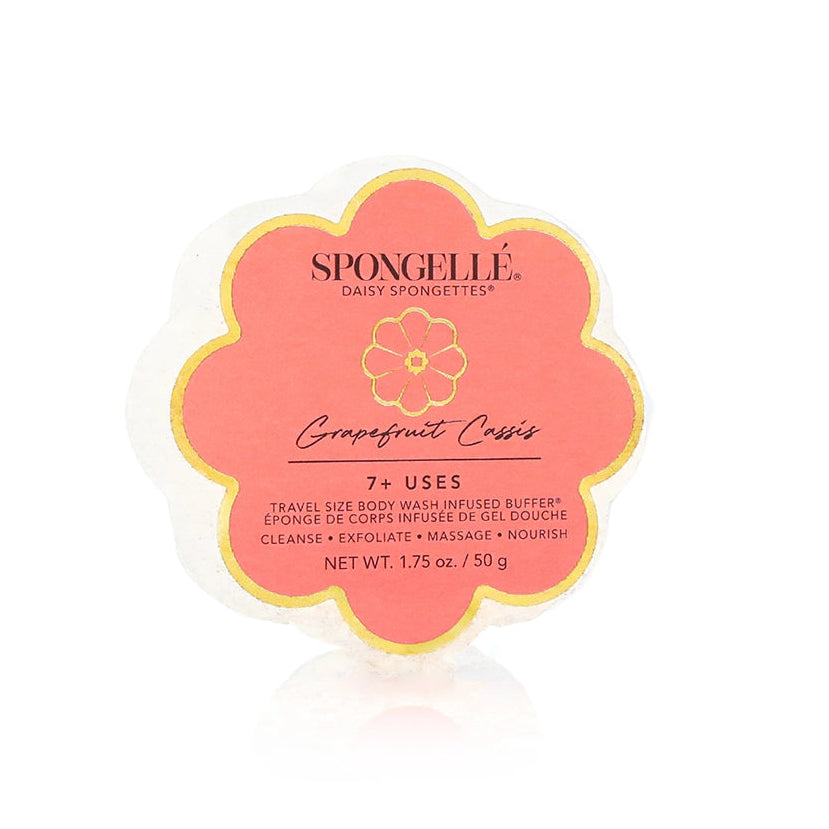 Spongellé product packaging with floral design on a white background