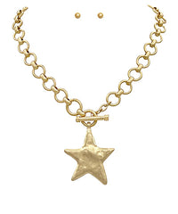 Hammered Star Necklace Set