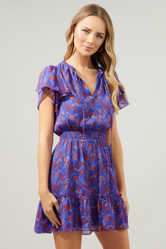 Harlann Floral Ruffle Mini Dress