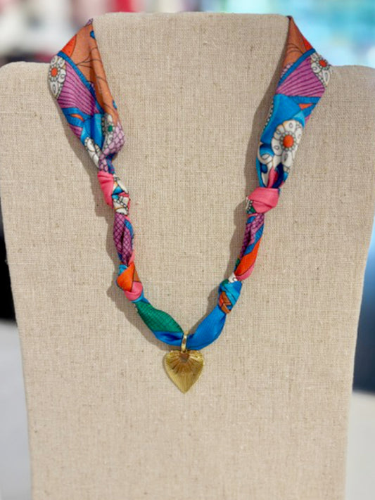 Scarf Necklace ~ Heart Strings & Hues