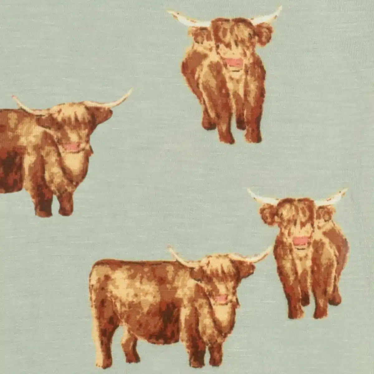 Highland Cow Bamboo Three-Layer Kerchief Bib