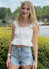 Girls Rouched Crop Top