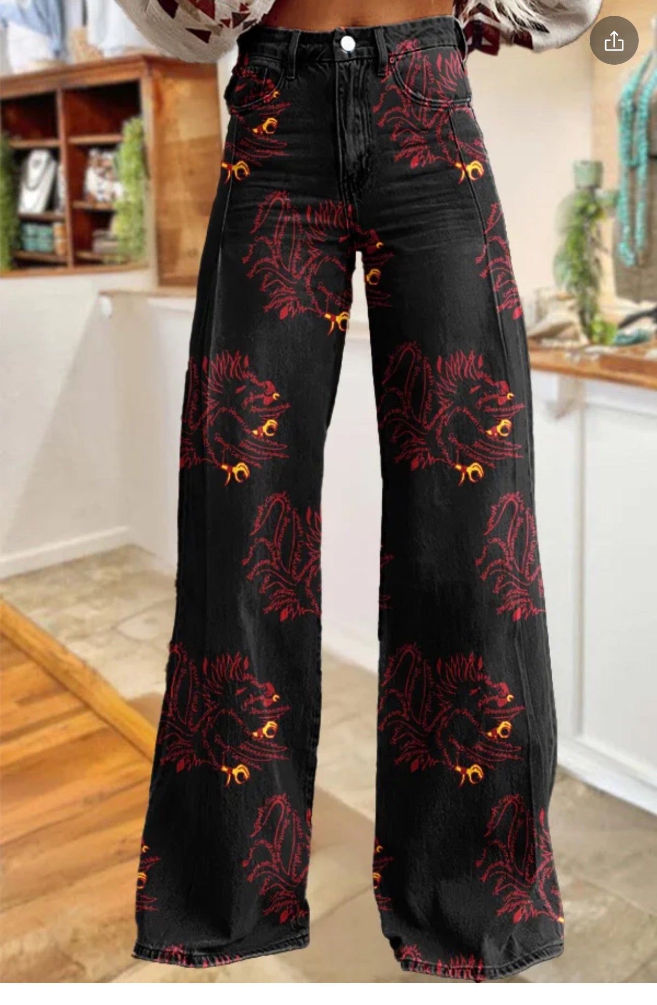 Gamecock Print Wide Leg Pants