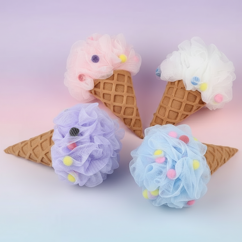 Ice Cream Bath Pouf & Sponge