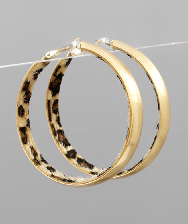 Inside Animal Print Hoops