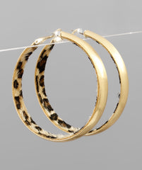 Inside Animal Print Hoops