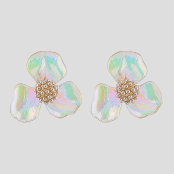 Iridescent Acrylic Flower Earrings