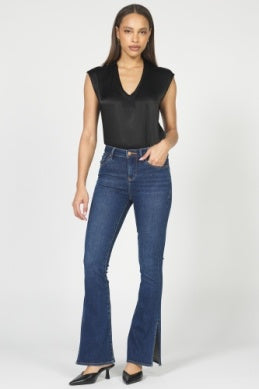 Jaxtyn Mid Rise Side Slit Bootcut Jeans