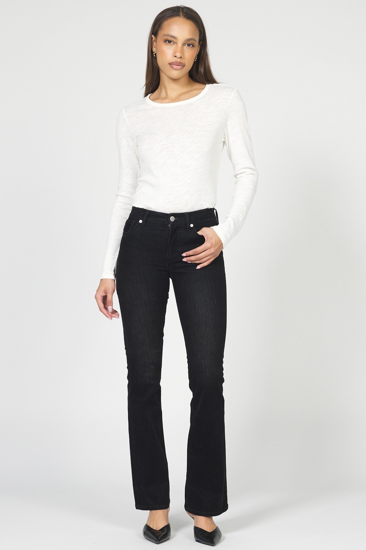 Jaxtyn Velvet Mid Rise Bootcut Jeans