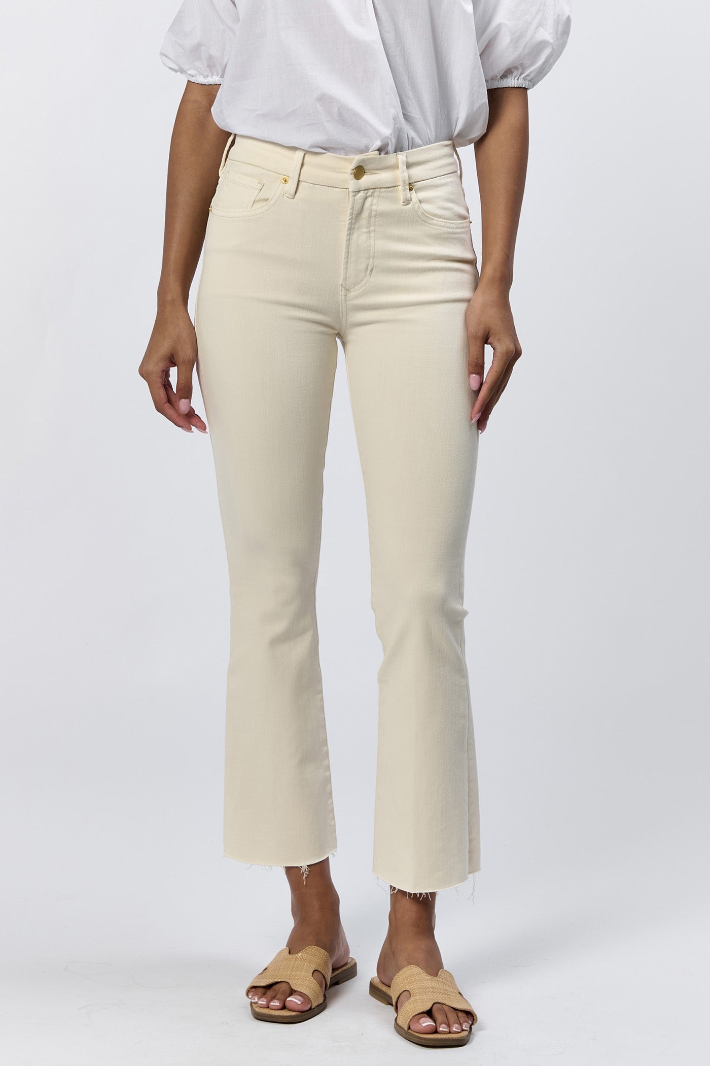 Jeanne Mid Rise Cropped Flare Jeans