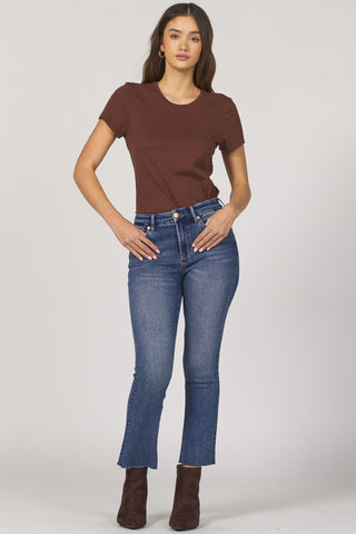 Jeanne Mid Rise Cropped Flare Jeans