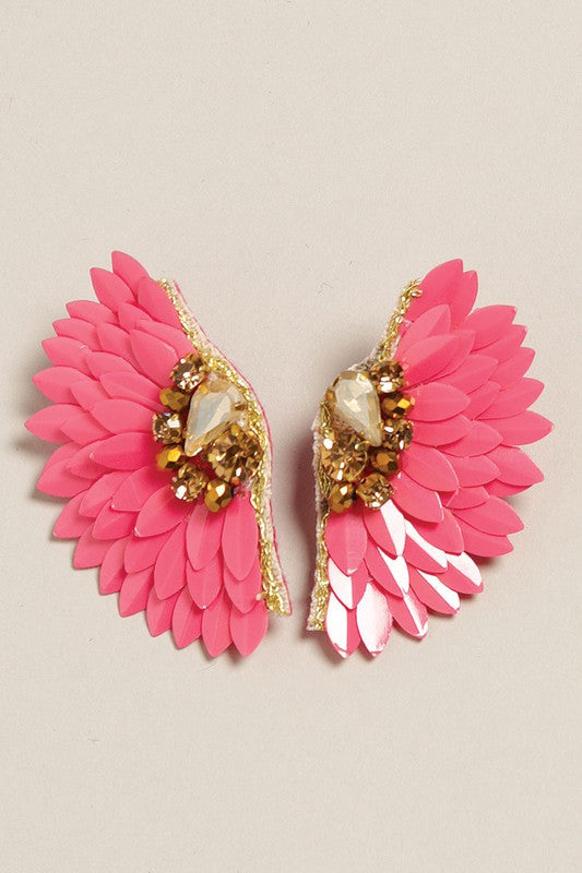 Jeweled Feather Earrings
