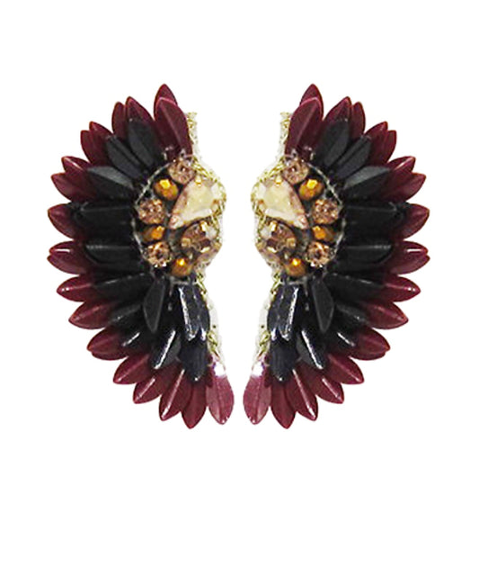 Jeweled Feather Earrings