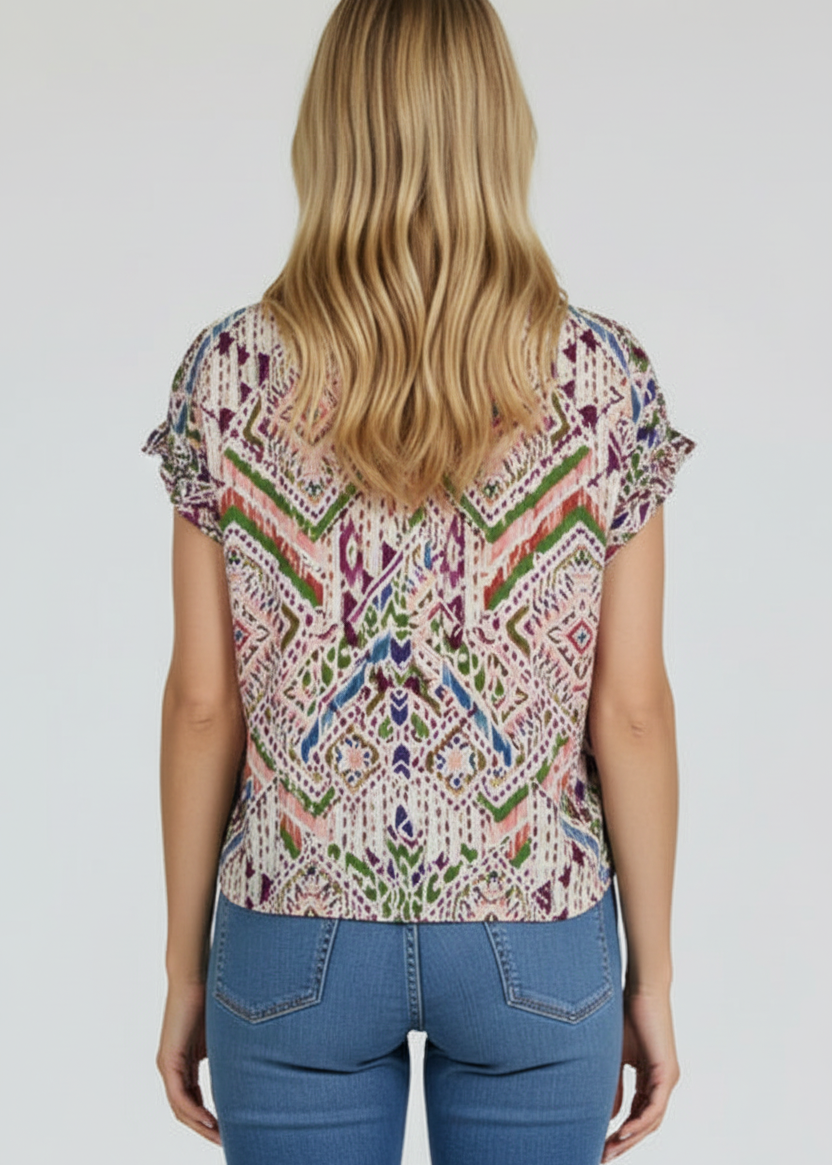 Julia Tropical Ikat Top