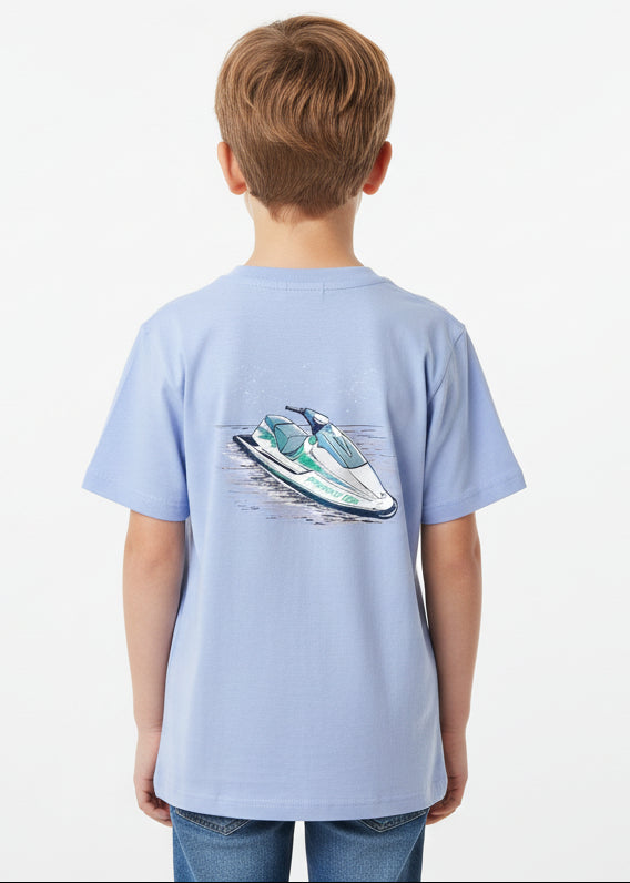 Boys Jet Ski Light Blue Graphic T-Shirt
