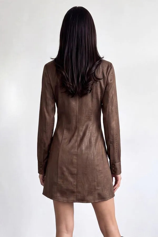 Leather Look Silk Mini Dress