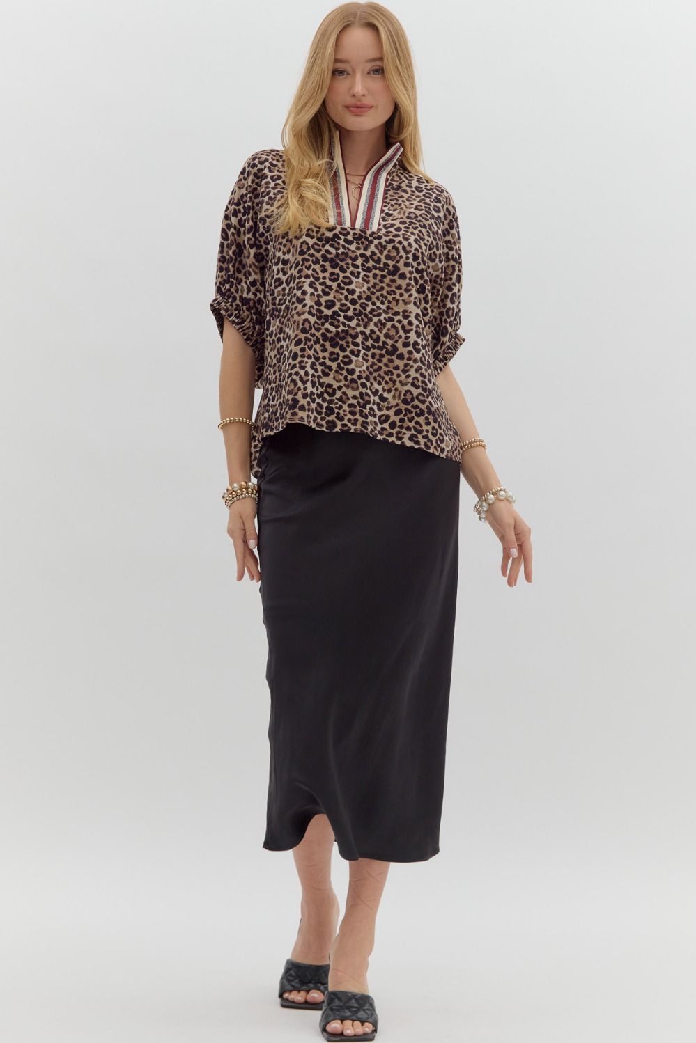 Leopard Dolman Sleeve Top