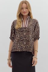 Leopard Dolman Sleeve Top