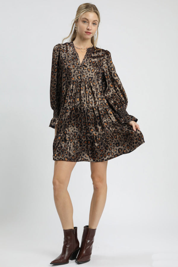 Metallic Leopard Mini Dress