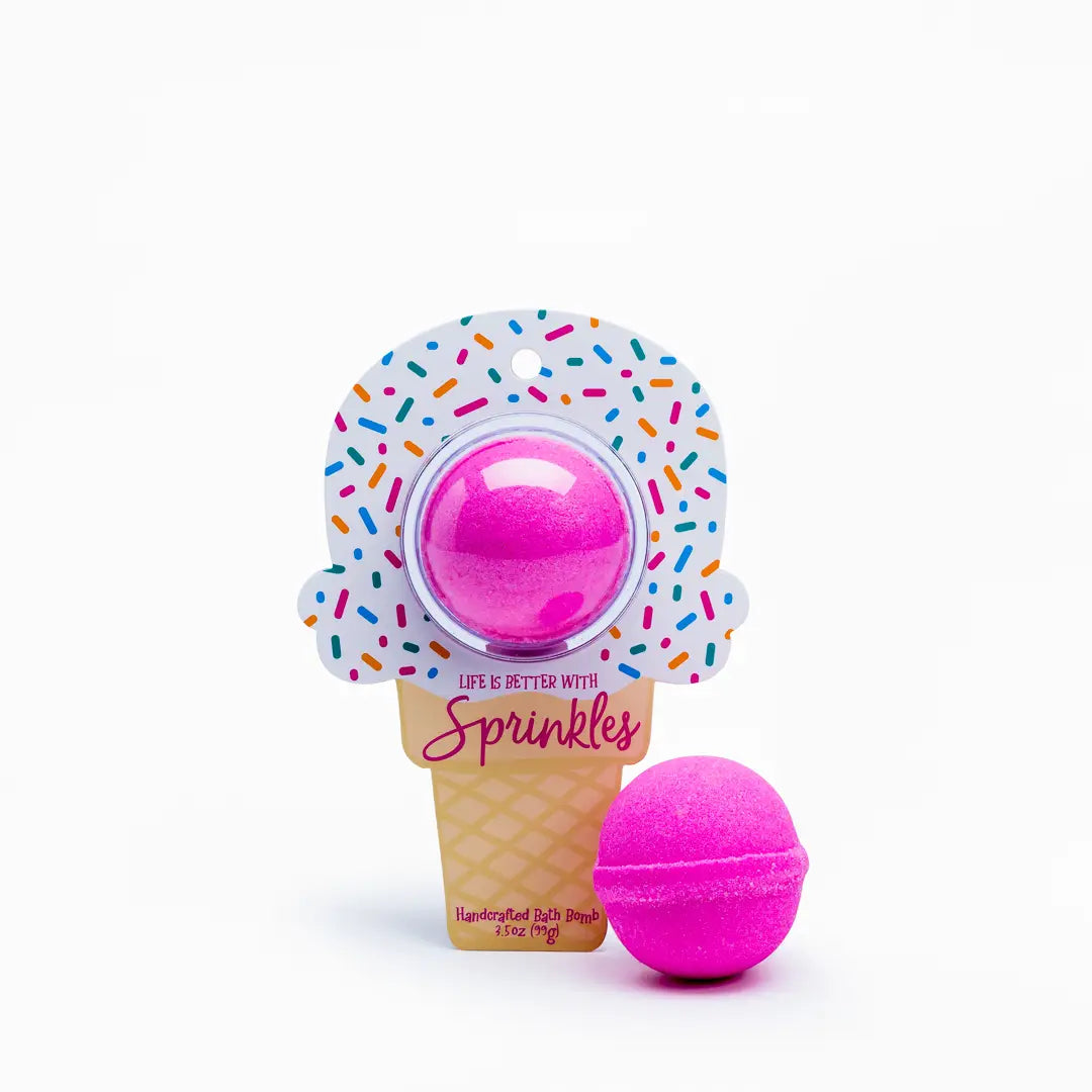 Life is Better with Sprinkles Ice Cream Clamshell Bath Bomb