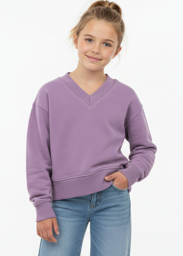 Girls Love Daisy V Neck Sweatshirt