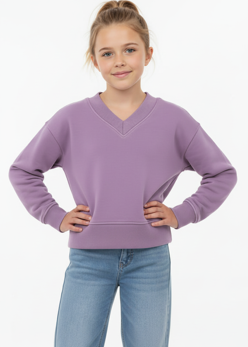 Girls Love Daisy V Neck Sweatshirt