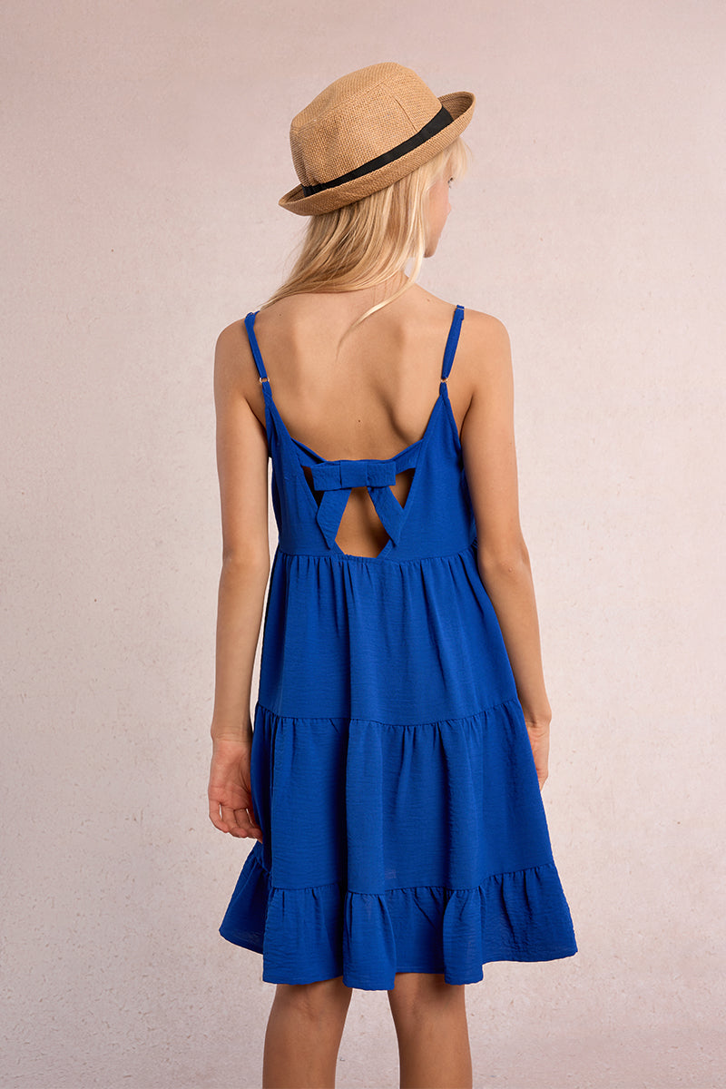 Tween Cobalt Tiered Dress