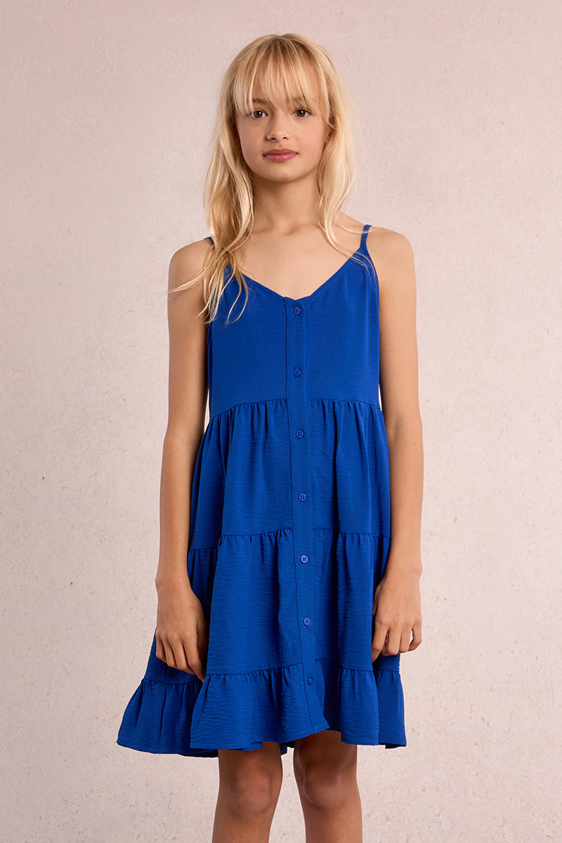 Tween Cobalt Tiered Dress