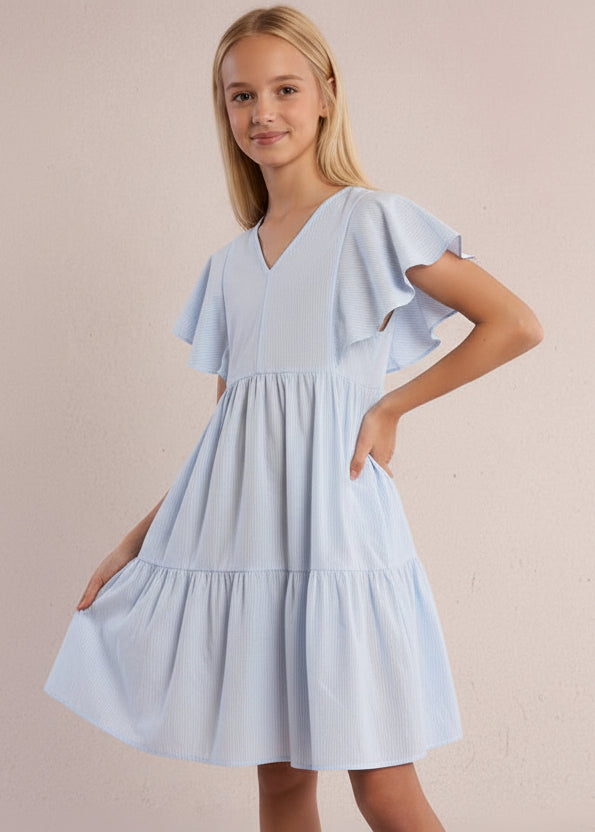 Tween Flared Pinstripe dress