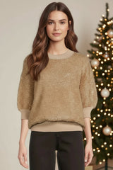 Maleni Gold Metallic Top