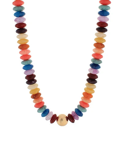 Metal Ball & Rondelle Beads Necklace Dark Multi