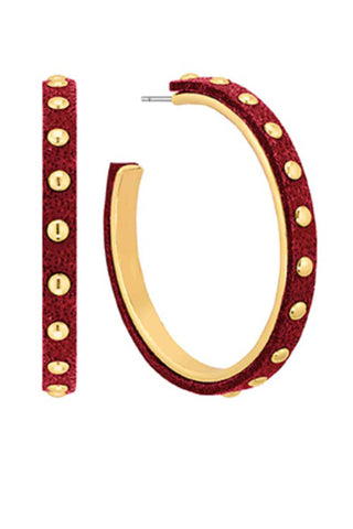 Metal Studded Leather Lined Hoops