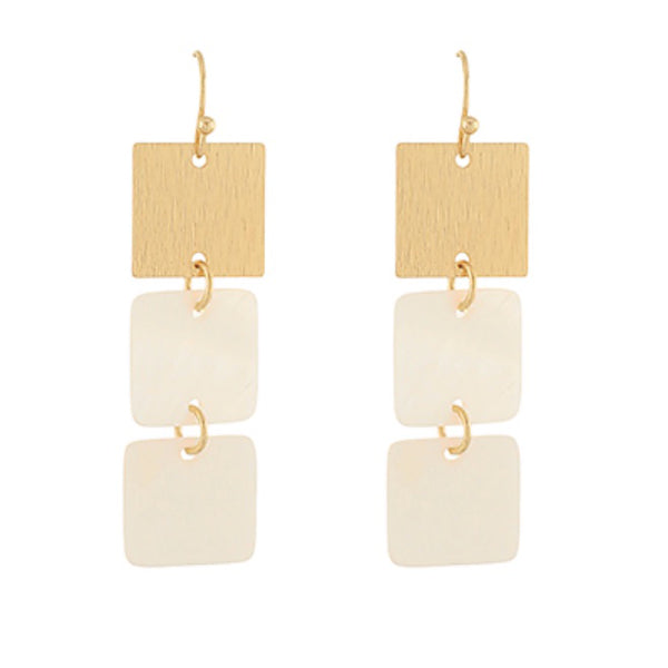 Metal Square Linear Drop Earrings