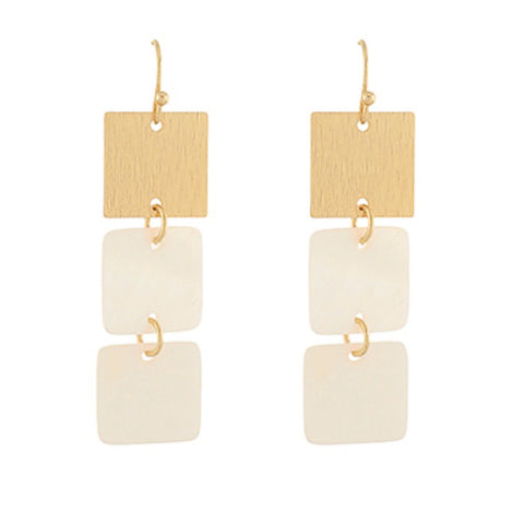 Metal Square Linear Drop Earrings