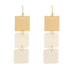 Metal Square Linear Drop Earrings