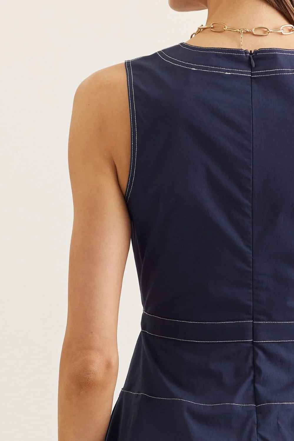 Mini Contrast Topstitch Dress