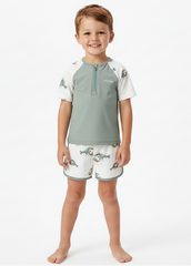 Lobster Zipper Top & Swim Trunks
