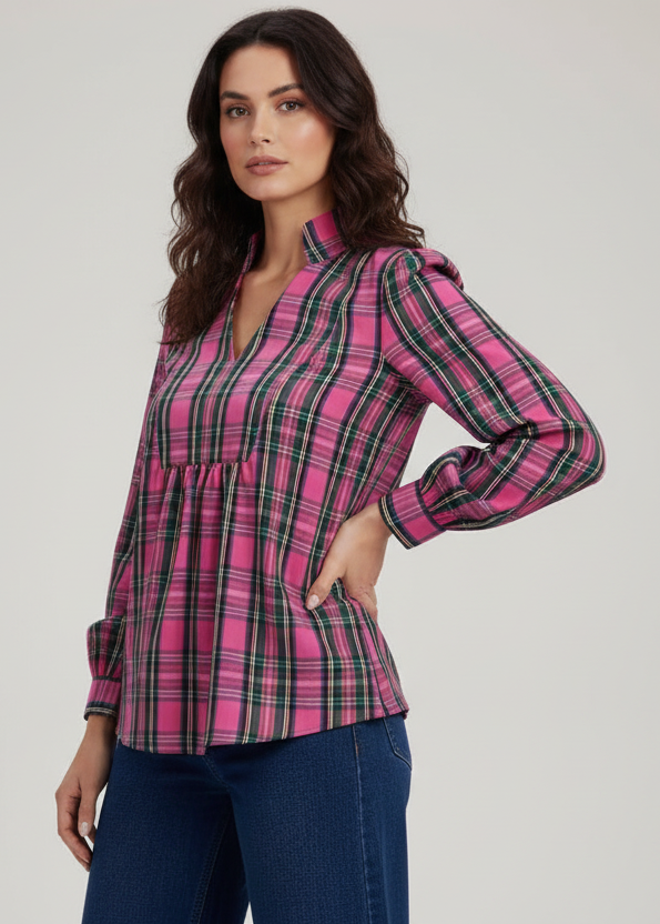 Mitzy Plaid Top