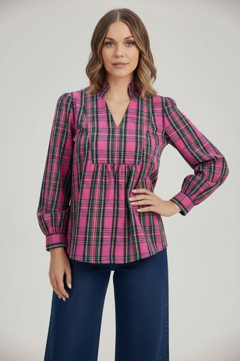 Mitzy Plaid Top